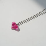 Tattoo Bubbly Love Necklace In Pink