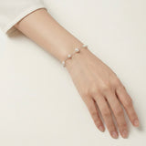 Soft Crush pearl bracelet with high-lustre pearls and stainless steel chain, adjustable hypoallergenic Korean jewelry on wrist