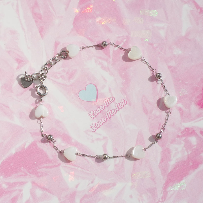 Tattoo Love Me Love Me Not Pearl Heart Bracelet
