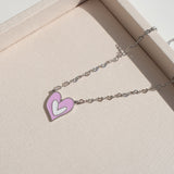 Tattoo Lovely Doodle Heart Necklace [Waterproof]