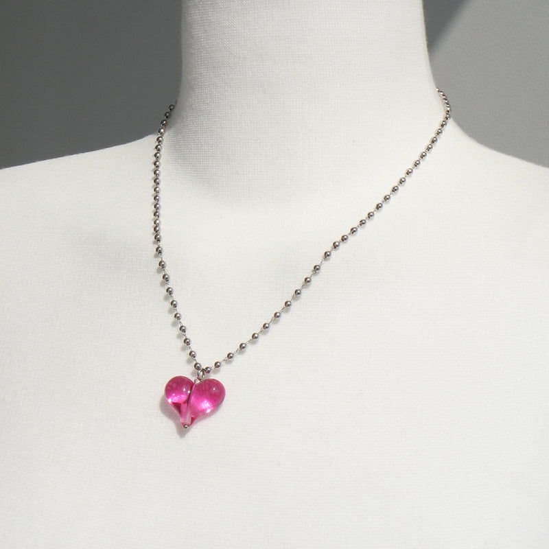 Tattoo Bubbly Love Necklace In Pink