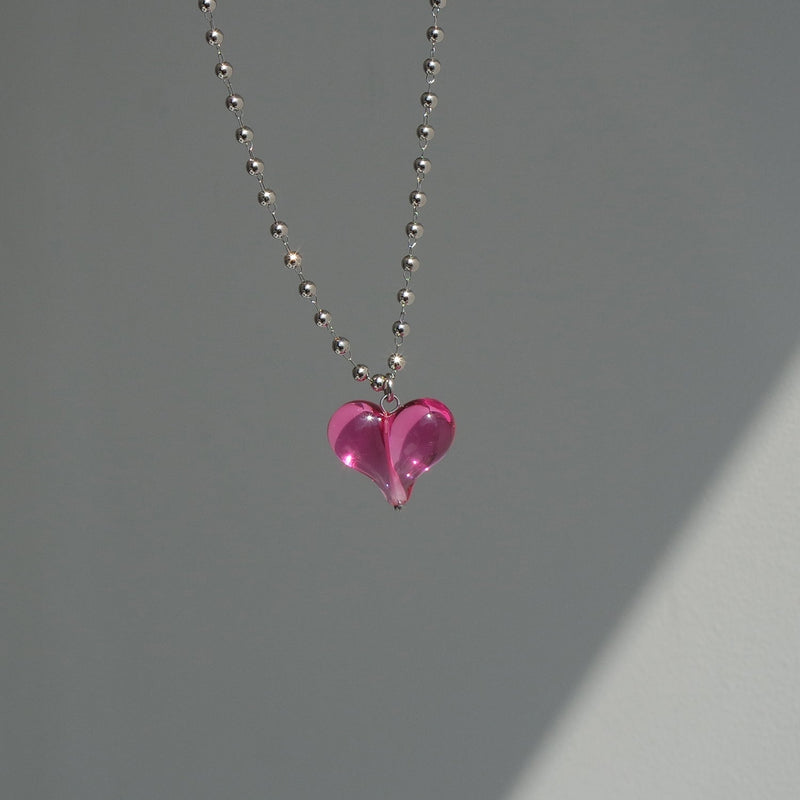 Tattoo Bubbly Love Necklace In Pink