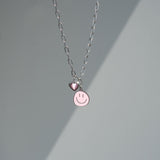 Tattoo Pink Smiley&Heart Necklace