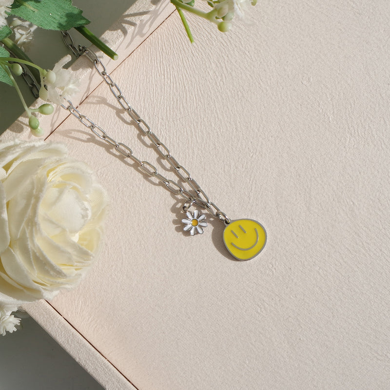 Tattoo Yellow Smiley&Daisy Necklace