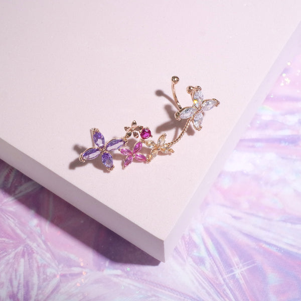 Manchurian Violet Flower Ear Cuff[Two-two]