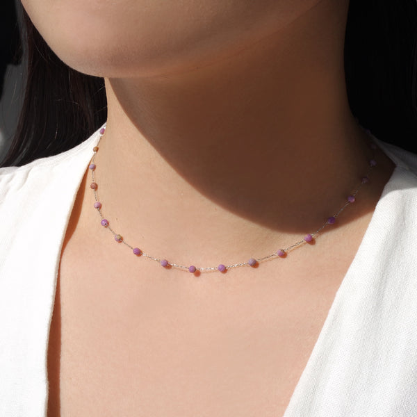 Tattoo Lepidolite Chain Necklace