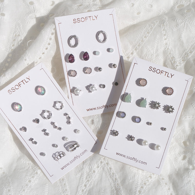 The Pandora Variety Earrings Set [Opal]
