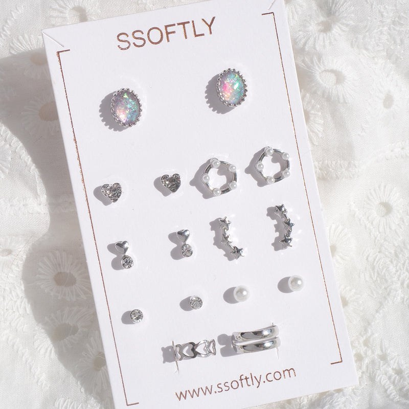 The Pandora Variety Earrings Set [Opal]