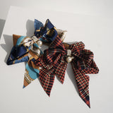 Goddess Ribbon Bow Hair-Pin In Midnight Blue