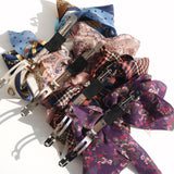 Goddess Ribbon Bow Hair-Pin In Midnight Blue