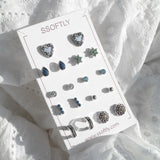 The Pandora Variety Earrings Set [Blue Topaz]