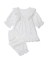 Scarlet Plain White Lace-Trimmed Top And Bottom Set
